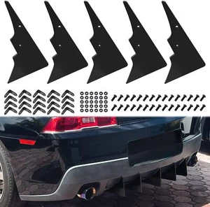 5PC/Set V1 Style Rear Diffuser Kit Aluminum for Chevrolet Camaro 2014-2015 Black - Picture 1 of 7