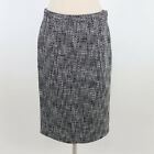 Worth Pencil Midi Skirt 8 NEW Straight Silver Lurex Tweed Black Gray Career $458