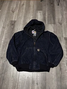 Chaqueta de Trabajo De Colección 00s J252 Carhartt Denim Crudo Y2K Azul Con Capucha A$ap Talla XL - Imagen 1 de 5