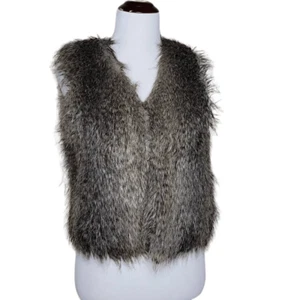 Ann Taylor Faux Fur Vest Brown XS - Picture 1 of 9