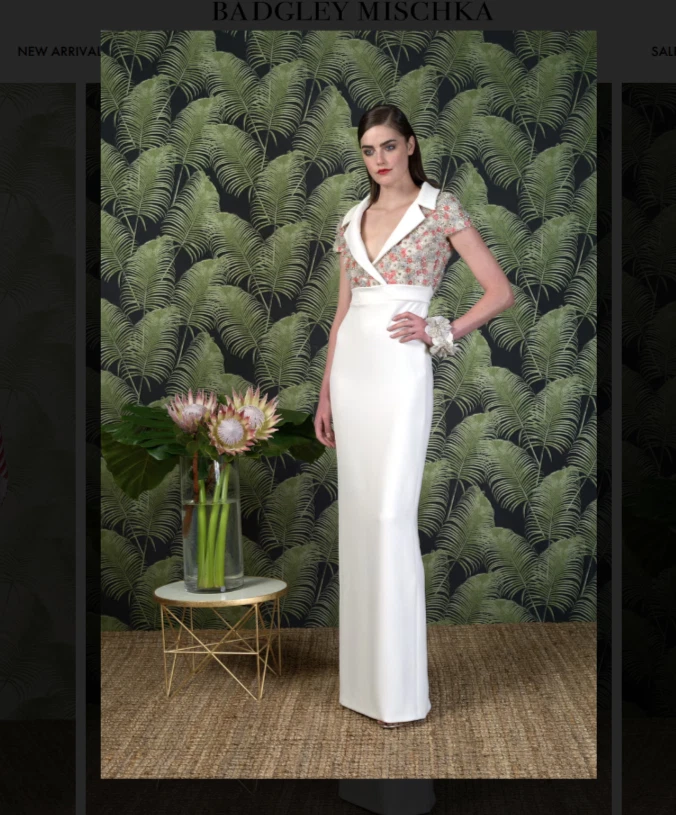 Badgley Mischka Ivory Multi Iconic Gown sz 0 Resort 2019 Collection Couture - Image 1 of 1