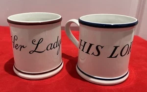 His Lordship & Her Ladyship Mugs Fine Bone China Staffordshire Vintage Nat Trust - Picture 1 of 4