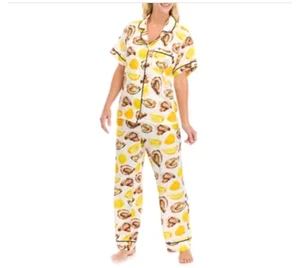Katie Kime 2 Pc PJ Set Initials AP Your Oyster Short Sleeve Top & Pants Size Sm - Picture 1 of 13