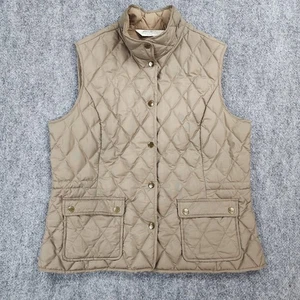 Eddie Bauer Vest Womens Large Brown Quilted Premium Goose Down Snap Up Gorpcore - Picture 1 of 22