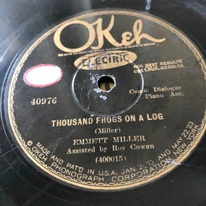 EMMETT MILLER - OKEH 409976 - Thousand Frogs on a Log - RARE PREWAR 78rpm - Picture 1 of 4