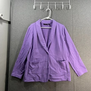 Susan Graver Weekend Regular Marina Strick Blazer getrocknet Lavendel X-Large - Bild 1 von 10