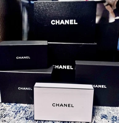 Подлинный Chanel пустые подарочные коробки лот 6 ювелирных изделий, очки, обувь и камелия подвеска - Изображение 1 из 4
