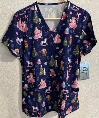 Women's Christmas Scrub Tops -You Choose--NWT - Image 1 of 4