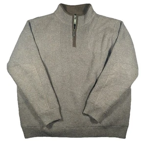 LL BEAN Mens XL Windstopper 100% Merino Lambs Wool 1/4 Zip Sweater Heavy Knit - Picture 1 of 7