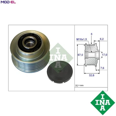 ALTERNATOR FREEWHEEL CLUTCH 535 0097 10 FOR KIA K2900 K-SERIES/BONGO/Bus 2.9L - Image 1 of 4