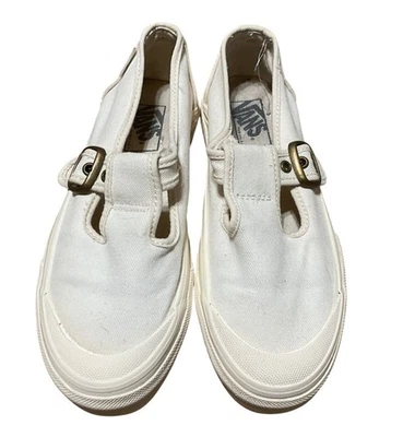 Vintage Vans Mary Jane Shoes Size 7.5 Off White Made In USA Buckle Closure - Image 1 of 4