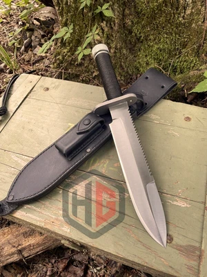 CUSTOM HANDMADE D2 WERKZEUGSTAHL JAGD BOWIE MESSER KOMMANDO MESSER SURVIVAL K... - Bild 1 von 4