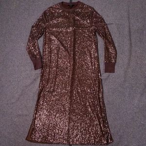 AllSaints Co Ltd Spitalfields Long Sleeve Sequin Dress Women's Size M Brown - Picture 1 of 15