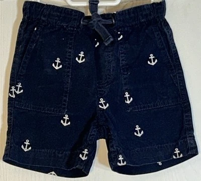 Crewcuts ребенка ясельного возраста мальчика Sz 2T шорты темно-синий белый вышитые якоря передний галстук - Изображение 1 из 4