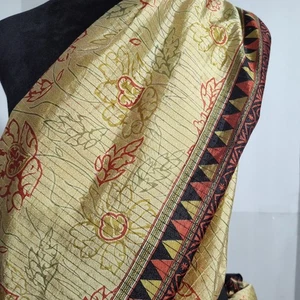Visakhapatnam India Fancy Saree Wedding Tan and Black Large - Picture 1 of 10
