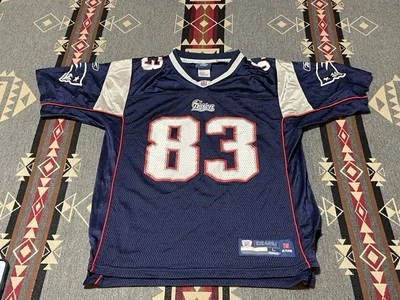 Camiseta deportiva azul Reebok Wes Welker de los New England Patriots Youth L #83 T28 Foto 1 de 4