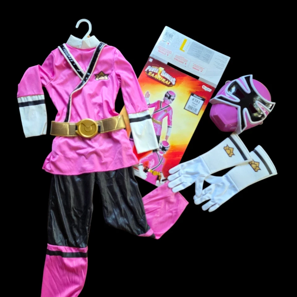 Disfraz Power Rangers Samurai Rosa Pequeño Niños 4-6 Halloween Juegos con disfraces Vestir Foto 1 de 4