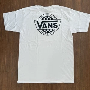 Vans T-shirt Black & White Checkered Mens Large Retro Short Sleeve Tee Off Wall - Picture 1 of 9