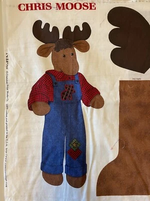 Christmas / Holiday Chrismoose Panel For Sewing, Quilt, Crafts - Image 1 of 4