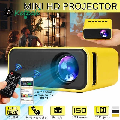 Mini LED Projector Portable Video Movie Home Theater Cinema 1080P USB Audio - Image 1 of 4