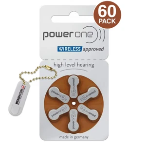 Power One Size 312, PR41, P312 Hörgerät Batterien (60 Batterien) + Schlüsselanhänger - Bild 1 von 6
