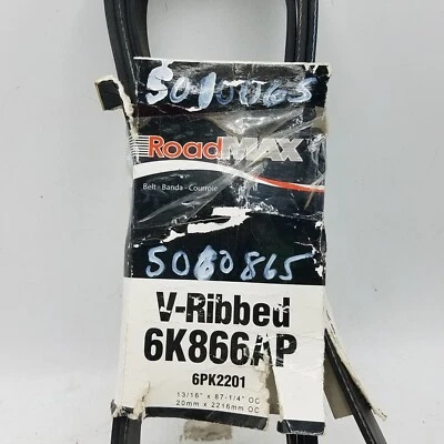 Serpentine Belt-Automotive V-Ribbed Belt(Standard) Roadmax 6K866AP 6PK2201 - Image 1 of 3