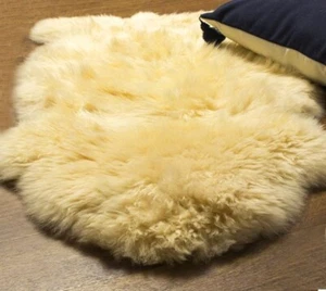 Alfombra de piel de oveja australiana genuina cubierta de alfombra de piel de cordero champán tamaño 2x3 pies - Imagen 1 de 1