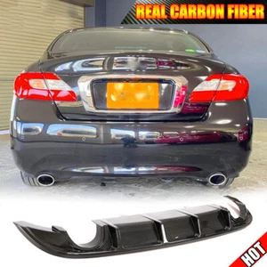 Fit For NISSAN Cima 2016-2018 Real Carbon Rear Bumper Diffuser Lip Spoiler Chin - Bild 1 von 12