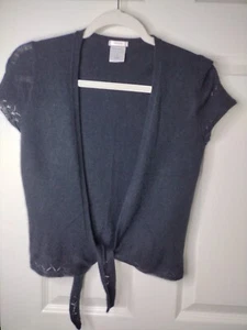 Old Navy Perfect fit Girl's Black Short Sleeve Cardigan Size Small - Picture 1 of 8