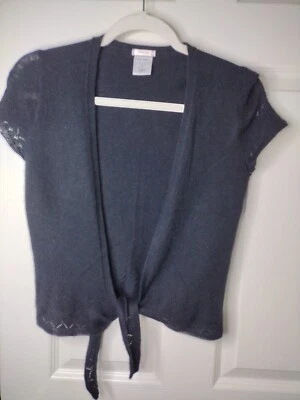 Cárdigan negro manga corta Old Navy ajuste perfecto para niña talla pequeña Foto 1 de 4