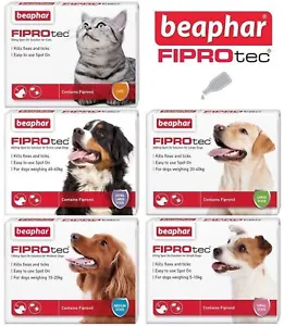 Beaphar Fiprotec FIPROtec Flea Spot On Small Medium Large XL Dog 1 4 6 Treatment - Picture 1 of 4