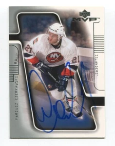 2001 Upper Deck MVP Mariusz Czerkawski Signed Card Hockey AUTO #20 NY Islanders - Picture 1 of 2