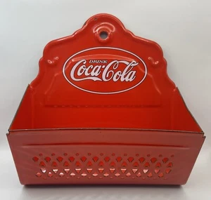 Rare! Vintage! Drink Coca-Cola Outdoor Metal Wall Mail Holder Red 9”x9” - Picture 1 of 11