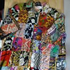 Vintage Utopia Hand Made Patchwork Madras Festival Short Sleeve Button Down Shir