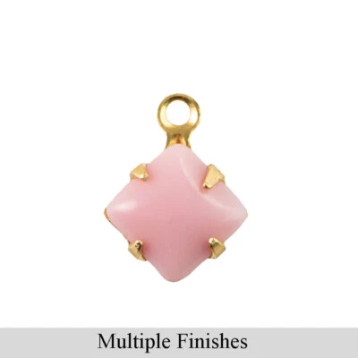 6毫米粉色玻璃方石1环套装 — 第 1/4 张图片