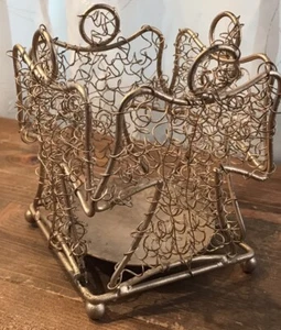 Metal Wire 4-Sided Angel Candle Holder 5-1/2” Tall - Picture 1 of 8