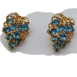 Unbranded pierced blue and clear earrings - Picture 1 of 4