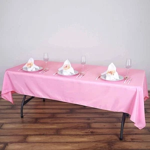 5 PINK 60x102 RECTANGLE POLYESTER TABLECLOTHS Wedding Catering Decorations SALE - Picture 1 of 7