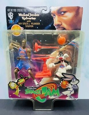 Figura de acción SpaceJam Michael Jordon & Sylvester 1996 Playmates sellada Foto 1 de 4