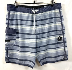 Vissla Boardshorts Herren Gr. 36 blau gestreift Upcycling Kokos Stretch Badehose - Bild 1 von 10
