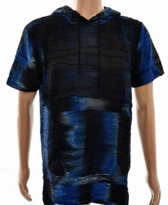 HERREN JACQUARD STRUKTUR GEFÄRBT HOODIE - BLAU - Bild 1 von 4