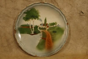 Antique Porcelain Ceramic Folk Art Scenic Plate Germany  - Picture 1 of 8