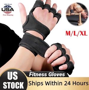 Men Women Fitness Gloves Weight Lifting Gym Workout Training Wrist Wrap Strap US