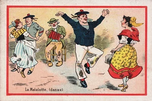 Victorian Trade Card La Matelotte (Danse) Men and Women Dancing B228 - Picture 1 of 2