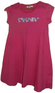 EUC KIDS DESIGNER DKNY SHORT SLEEVE PULLOVER CASUAL DRESS SPRING SUMMER GIRLS XL - Picture 1 of 2