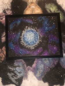 Hand pastel Painting original piece, Deep Space Hyper Giant Star “8 x 10” Framed