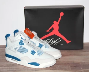 NIB Nike Air Jordan 4 Retro 2024 Off-White Military Blue Basketball Shoes Sz 12 - Picture 1 of 11