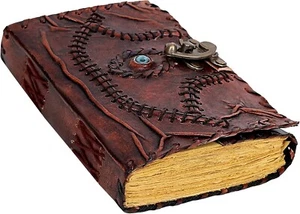 Vintage Hocus Pocus Book of Spells Leather Journal Evil Eye Diary Book Gift 6X8" - Picture 1 of 20
