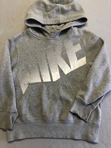 Nike Sweatshirt Kids Boy's Extra Small Chest Logo Gray Casual Pullover Hoodie - Picture 1 of 6
