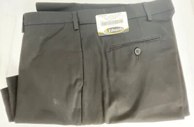Edwards 8576 Black Easy Fit Chino Pants Size 12 Adjustable Waist 35" + - Image 1 of 4